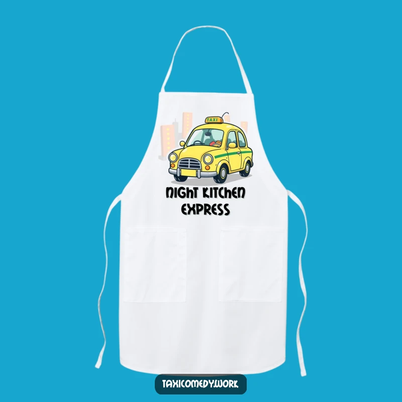 Funny Whimsical Taxi Apron: Playful City Chef Gift