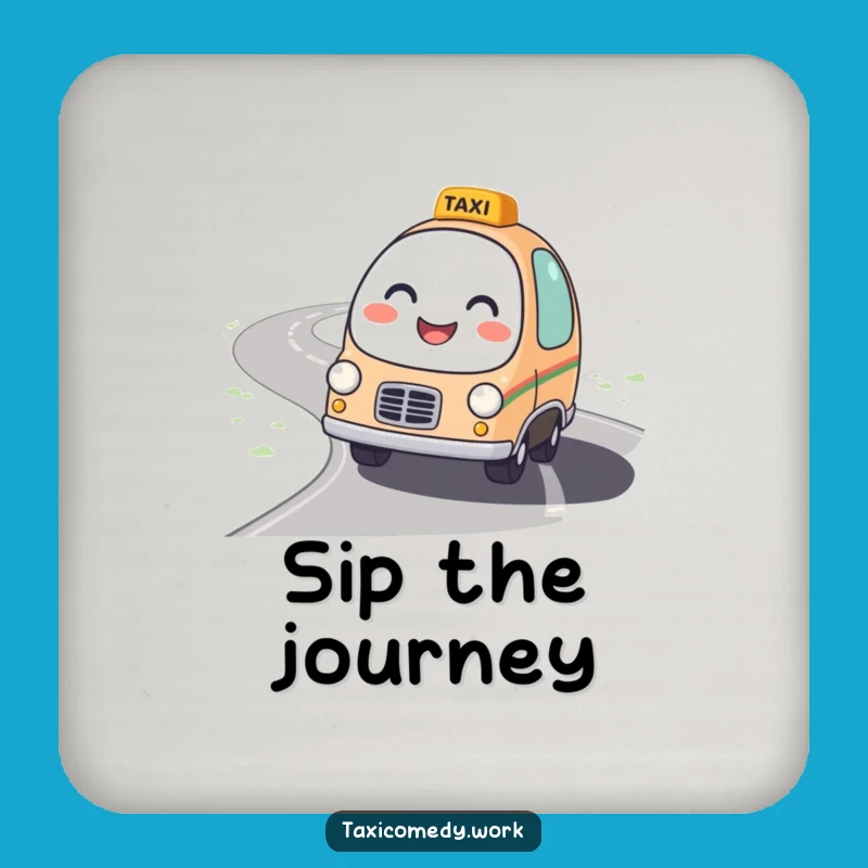 Funny Winding Road Taxi Drink Coaster: Friendly Protector Gift