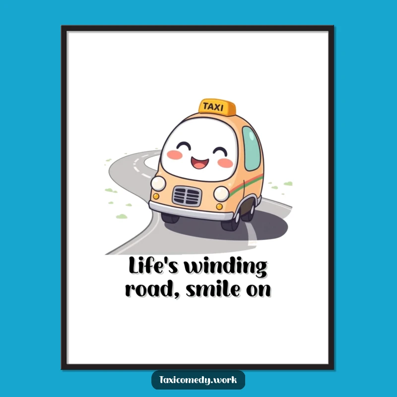 Free Printable Friendly Taxi Wall Art: Cheerful Character for Whimsical Home Decor