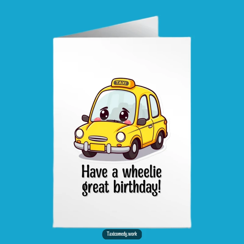 Free Printable Taxi Birthday Card: Zooming Fun Greeting for a Happy Celebration