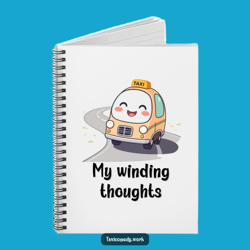 Funny Winding Road Taxi Notebook: Friendly Character Journal Gift